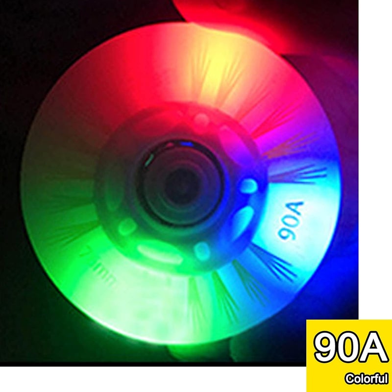 FYANER Light up Inline Skate Wheels & Roller Blade Wheels 76mm/80mm with Bearings ABEC-9 for Indoor & Outdoor use 90A Luminescence Roller Blade Wheels 4-Pack - Image 3